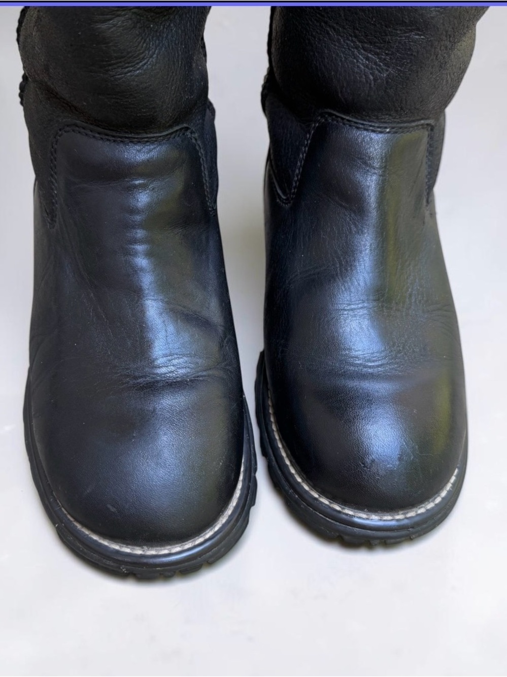 UGG® AUSTRALIA Brooks Black Sheepskin Shearling Fur Lined Boots Tall Snow Boots - Picture 11 of 12